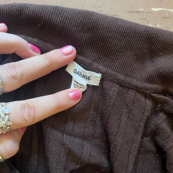 Garage Brown Ribbed Crop Top - Picture 4 of 5